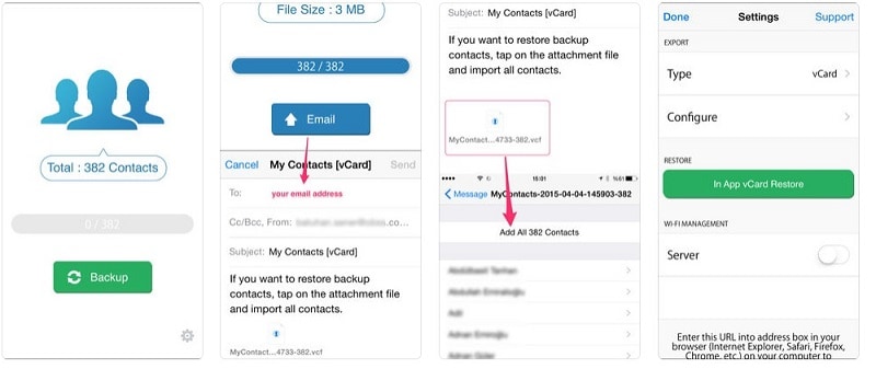 névjegyek áthelyezése iPhone-ról androidra – elküldheti a névjegyeket e-mailben a saját Gmail-fiókjába