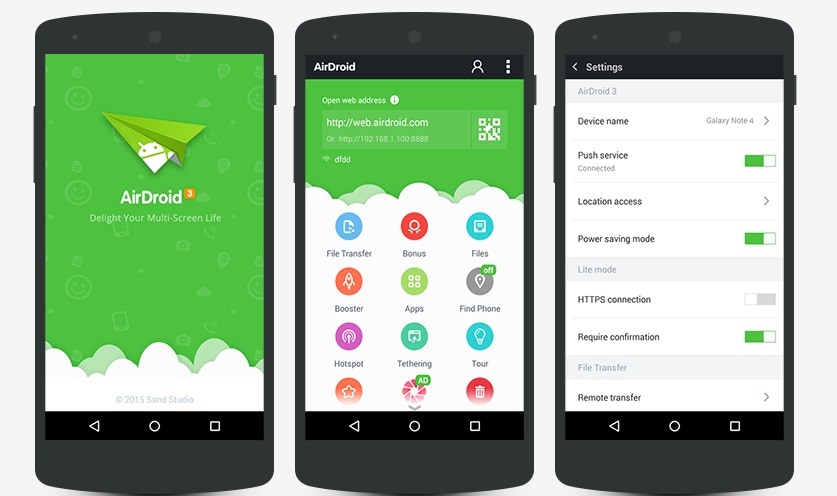 نقل الملفات من android إلى pc-airdroid