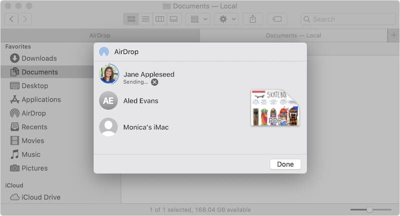 AirDrop i macOS Finder