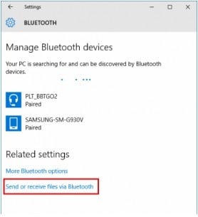 kuinka siirtää tiedostoja tietokoneesta Androidiin - Lähetä ja vastaanota tiedostoja Bluetoothin kautta