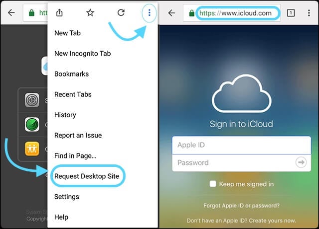 transferir fotos de icloud a Android sin computadora - paso 1