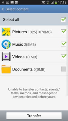 transferir música do android para android-enviar os arquivos de música via NFC