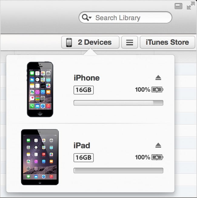 transferir música de iPad a iPhone usando iTunes - paso 2