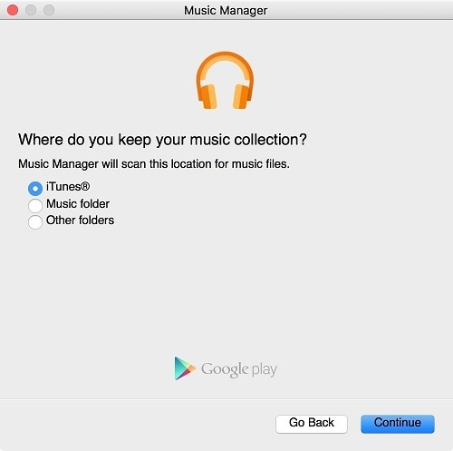 zene átvitele iPhone-ról androidra - kattintson a „Folytatás” gombra