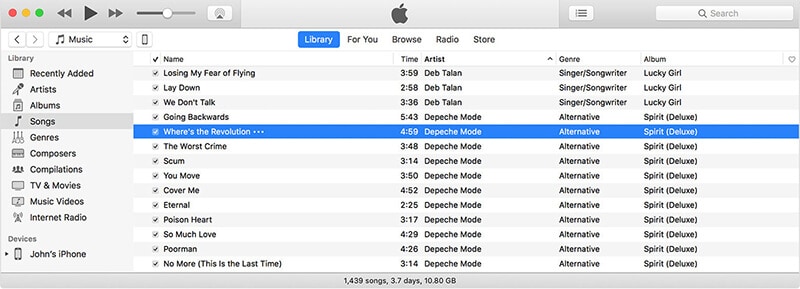 zene átvitele Macről iPhone XS (Max) készülékre – átvitel az iTunes használatával