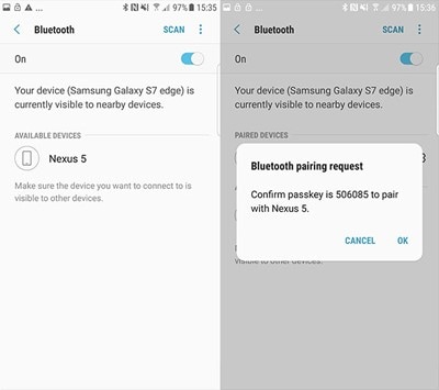Sådan overføres fotos fra Android til Android med Bluetooth-parret enheder