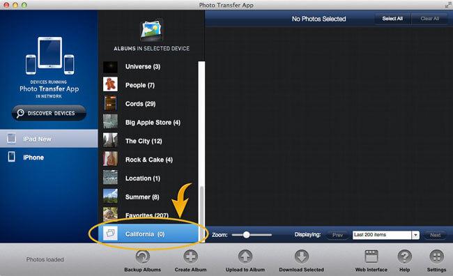 MacからiPadに写真を転送する-アルバムにアップロードをクリックします