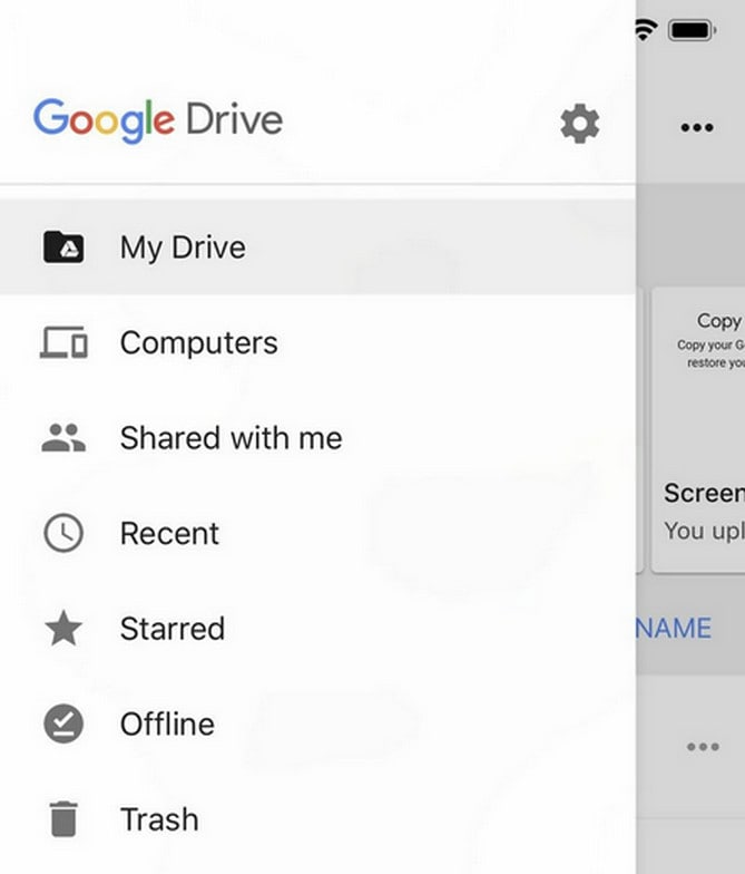 ανοίξτε το google drive στο iPhone