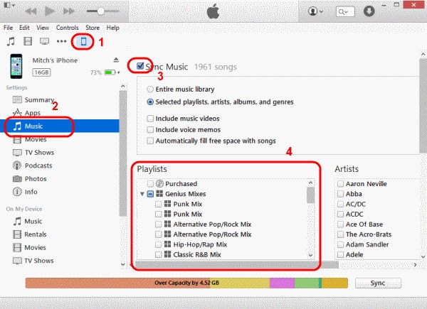 如何將播放列表從 iTunes 傳輸到 iphone-選項 1