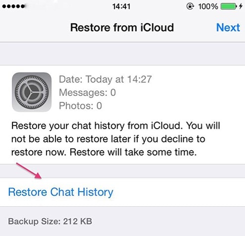 transferir copia de seguridad de whatsapp desde icloud iphone