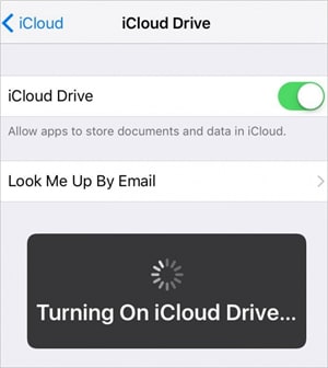 iCloud를 사용하여 iPhone에서 iPad로 메모 동기화 - 2단계: iCloud Drive 켜기