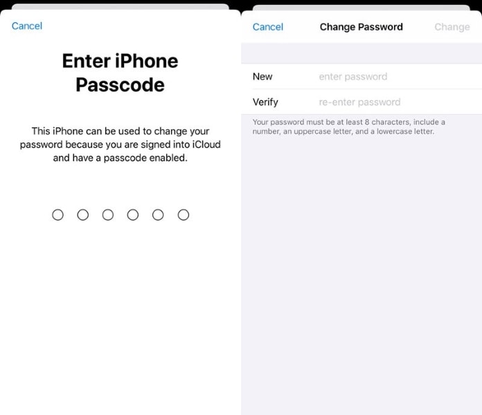 ställ in det nya Apple-ID-lösenordet