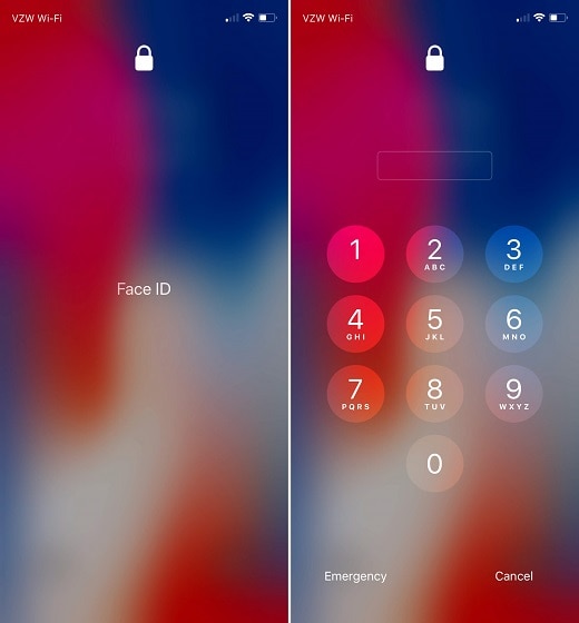 desbloquear iphone xs (max) sin identificación facial: deslizar hacia arriba la pantalla