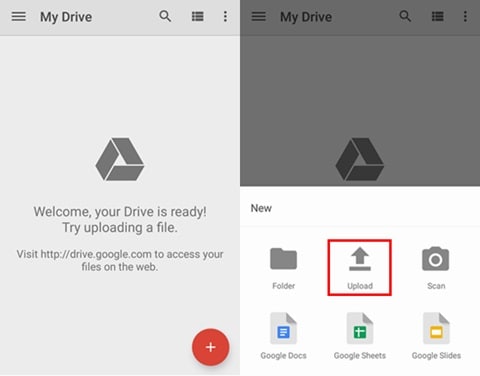 ladda upp google drive