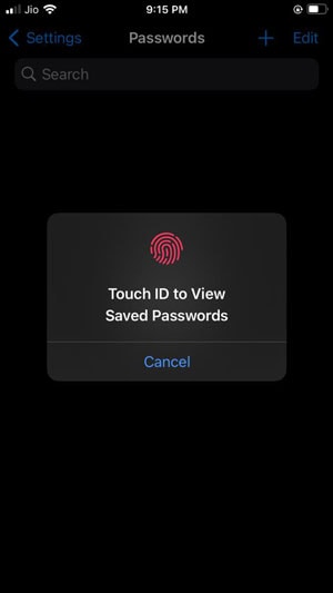 Touch-ID überprüfen