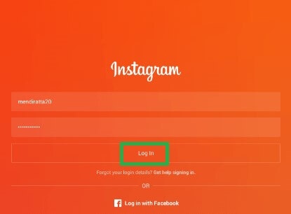 أدخل بيانات اعتمادك في instagram للوصول إلى رسائل instagram المباشرة