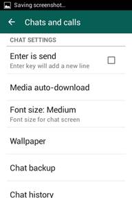 copia de seguridad de los mensajes de whatsapp: seleccione la opción llamada Copia de seguridad de chat