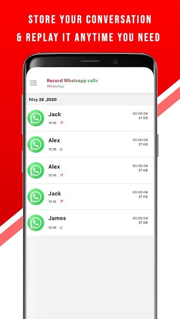 whatsapp aramaları kaydetme arayüzü