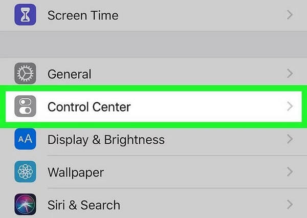 accede a tu centro de control desde la configuración