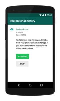 hacer una copia de seguridad de los mensajes de WhatsApp desde su copia de seguridad automática